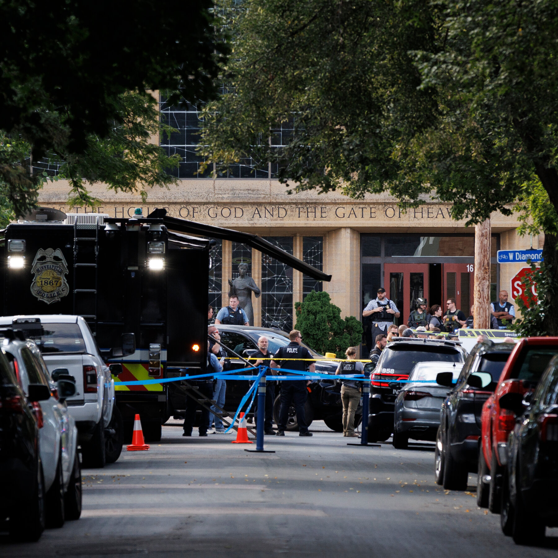 Witnesses describe harrowing scenes at the hospital and school.