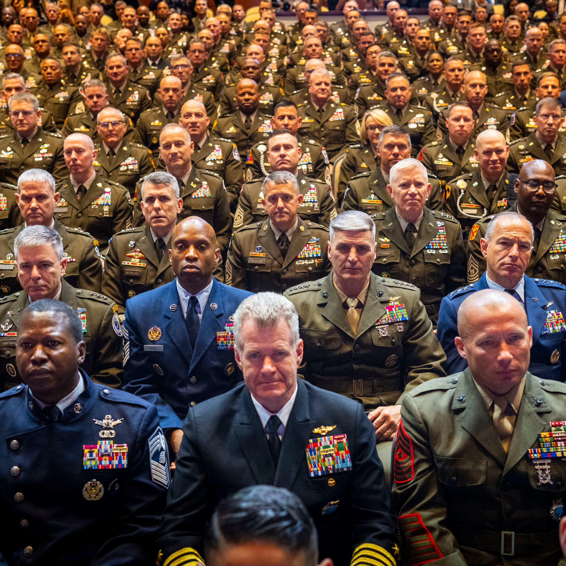 Trump Gave the Military’s Brass a Rehashed Speech. Until Minute 44.