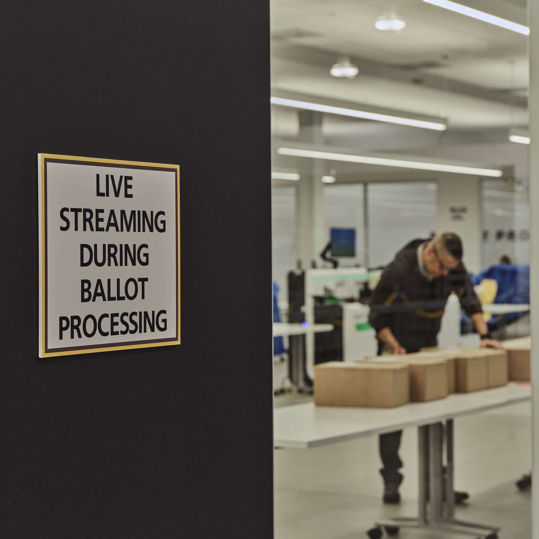 Los Angeles Counts Ballots Behind Glass Walls