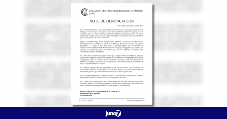 Le Collectif des Professionnels de la Presse dénonce l’incendie de Radio Émancipation FM