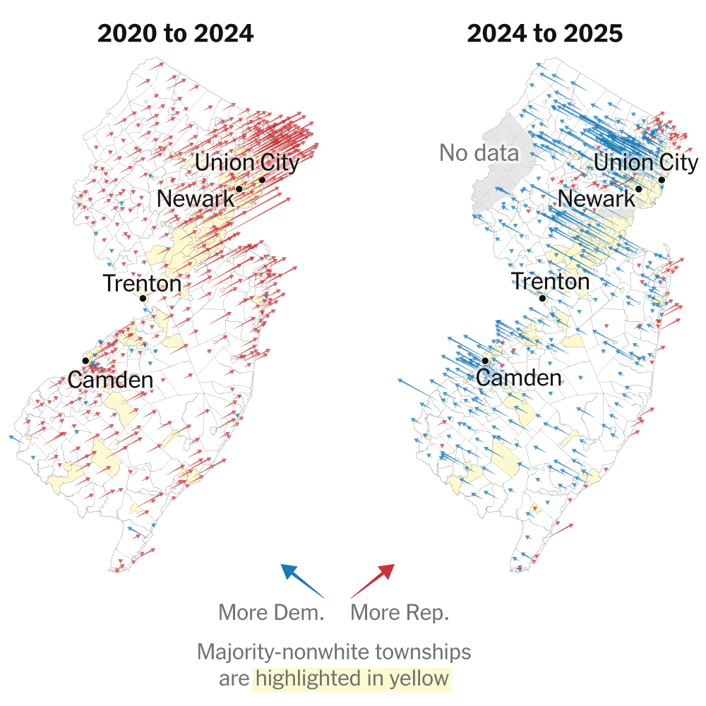 Maps Show How Latinos Who Shifted Right in 2024 Snapped Back Left in 2025