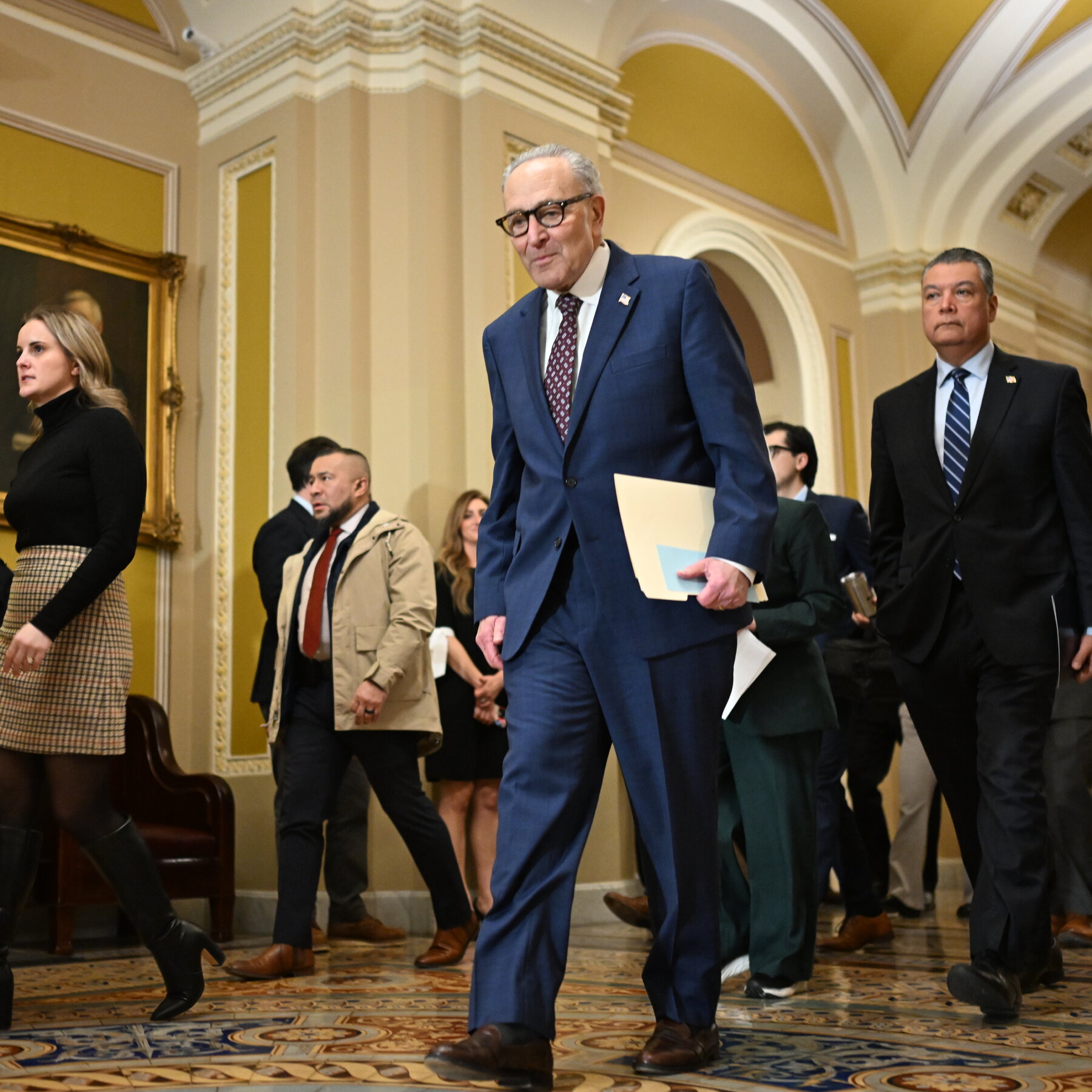 Democrats Block Spending Package as D.H.S. Talks Continue