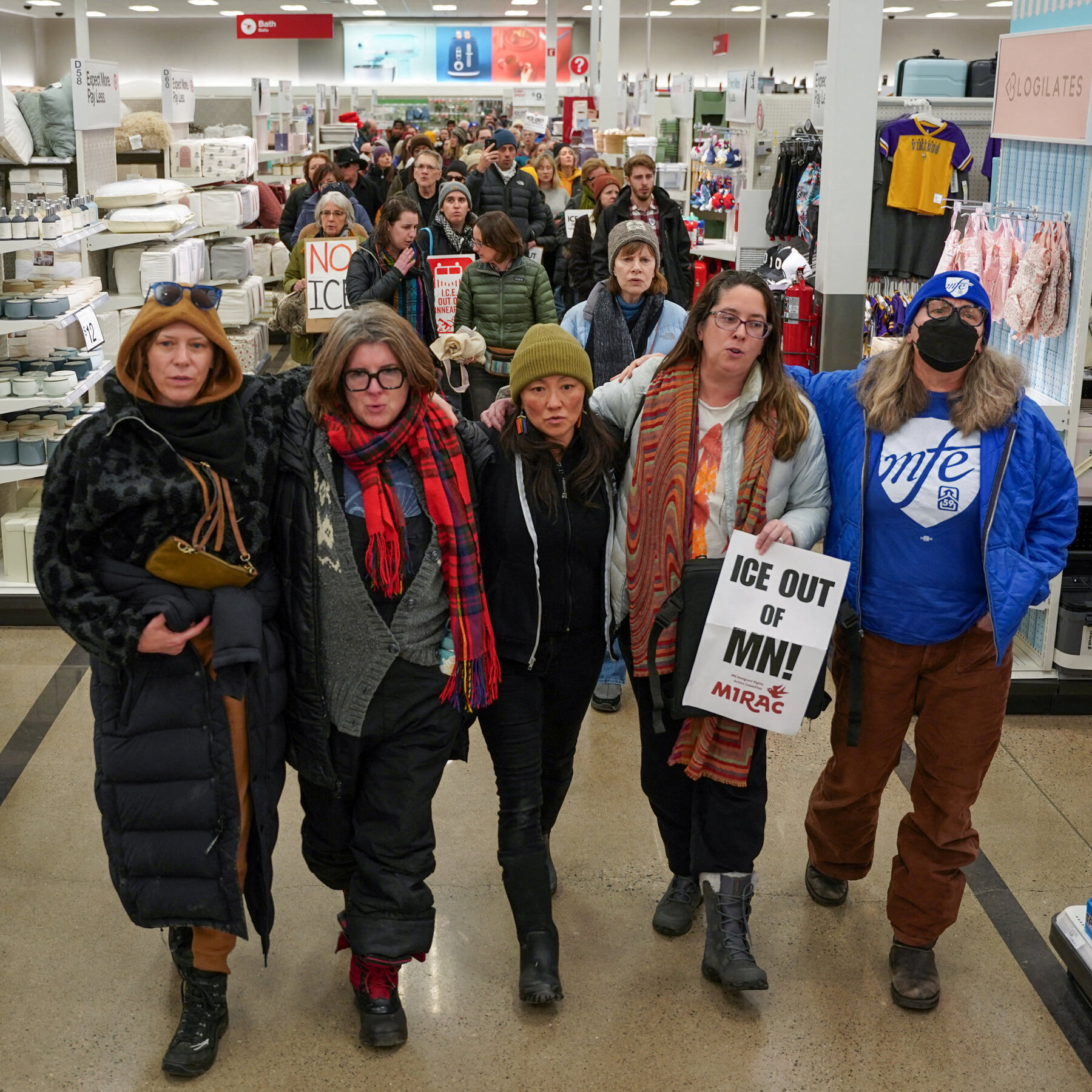 Protesters Press Target to Take a Stand Against ICE Crackdown in Minneapolis