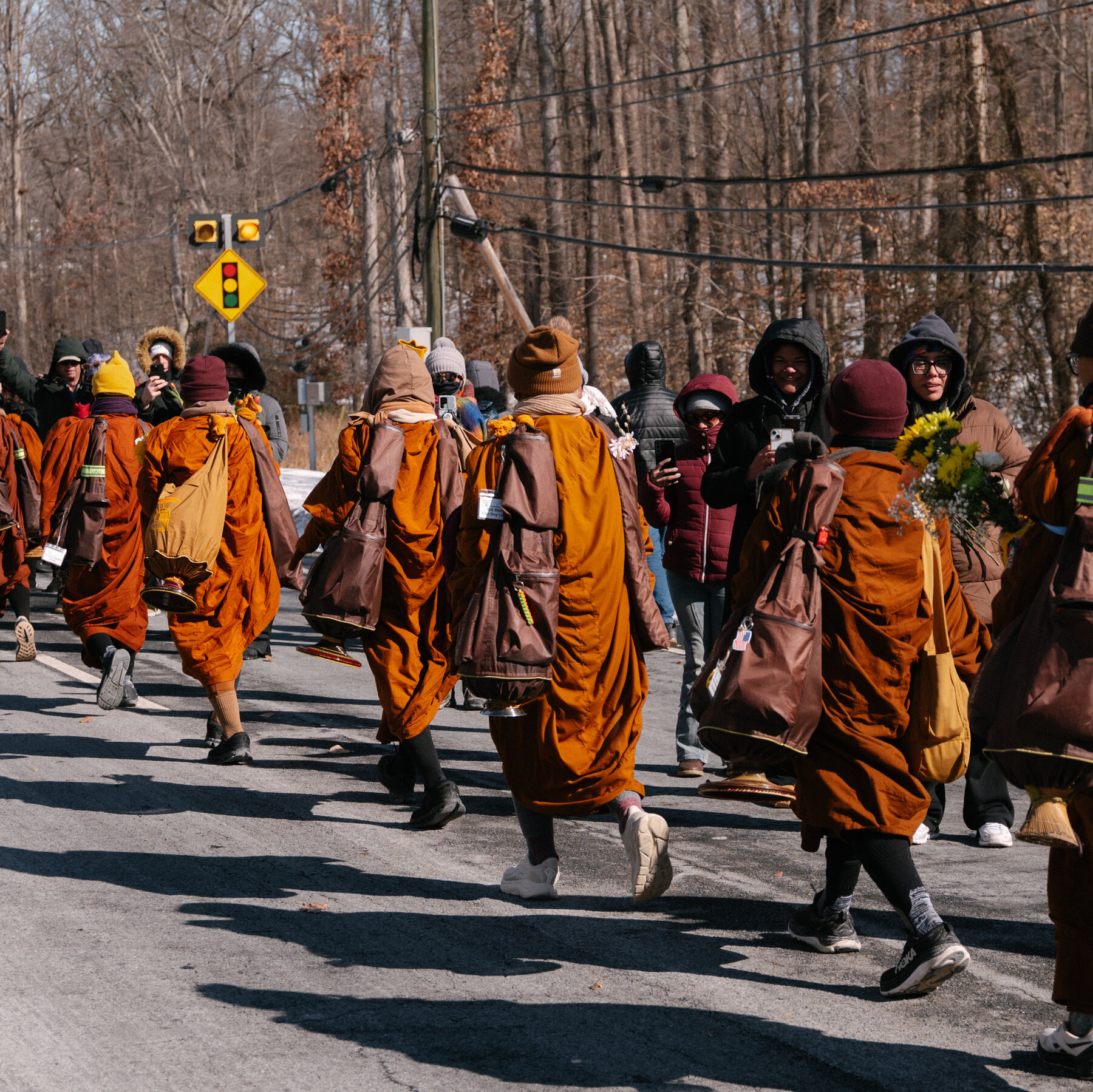 Monks Walk Across a Weary Country, Drawing Crowds With Words of Peace