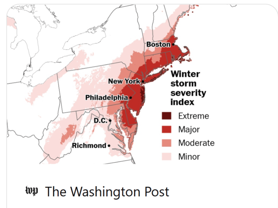 De la neige, encore de la neige… Un puissant nor’easter vise Boston, New York, New Jersey, Connecticut