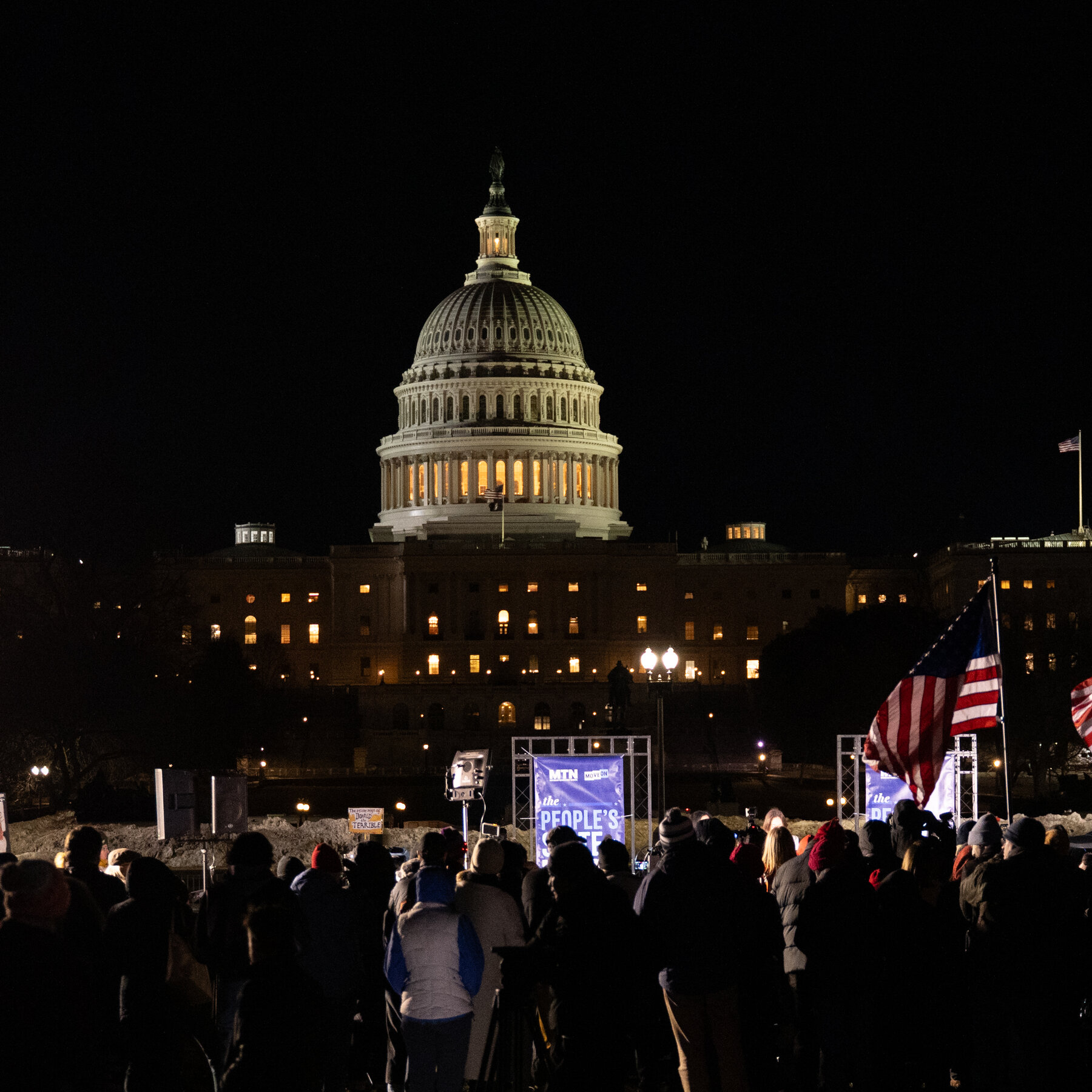 Democrats, Boycotting Trump’s Speech, Rally Outside the Capitol