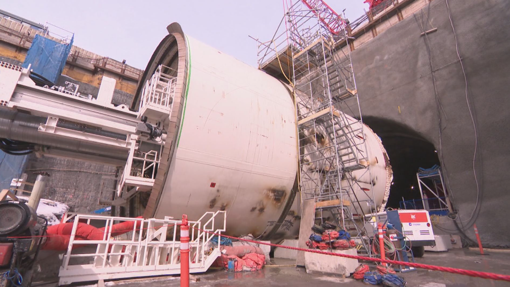 Massive tunnel-boring machine begins drilling Montreal’s blue line metro extension