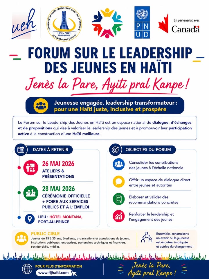 Haïti : appel à candidatures pour un forum national sur le leadership des jeunes