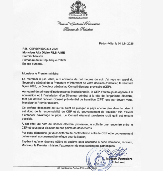 CEP–Primature : Jacques Desrosiers défie Alix Didier Fils-Aimé, le géant de papier, et rejette l’installation d’un DG imposé