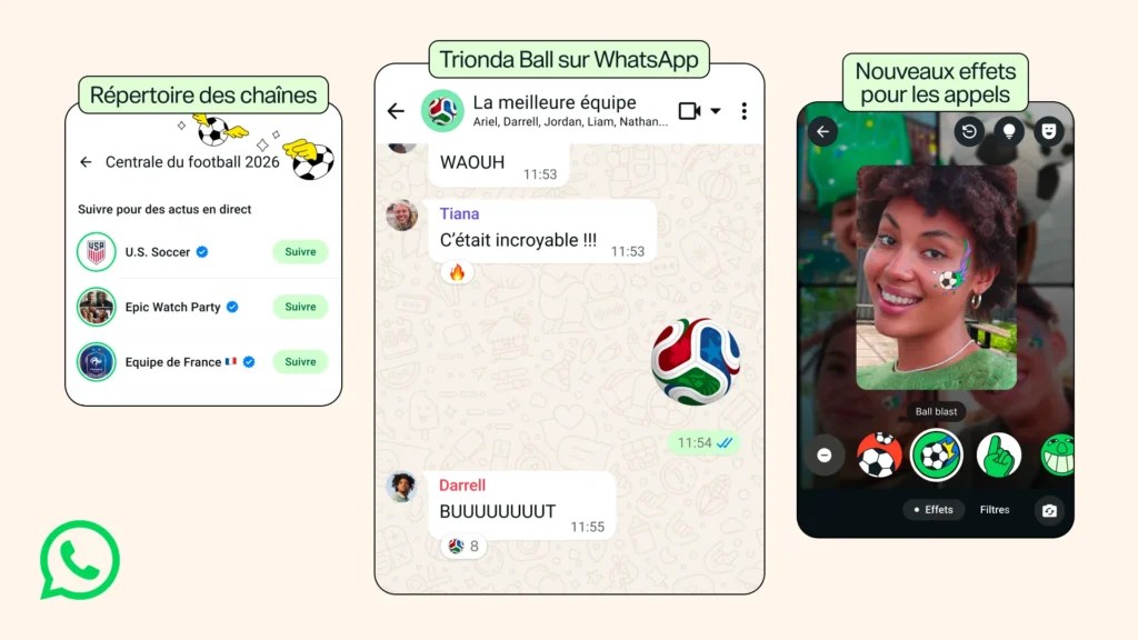 Tech & Foot : WhatsApp dégaine de nouvelles fonctions pour surfer sur la fièvre du Mondial