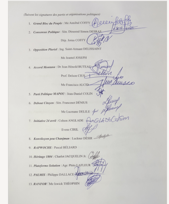 Haïti — 7 juin 2026 : des forces politiques dont PALMIS, CONAI dénoncent une confiscation du pouvoir par Fils-Aimé et appellent à un exécutif bicéphale
