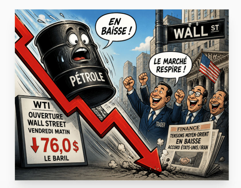 Wall Street — Retour au calme sur le marché pétrolier : le WTI baisse après les signaux d’apaisement