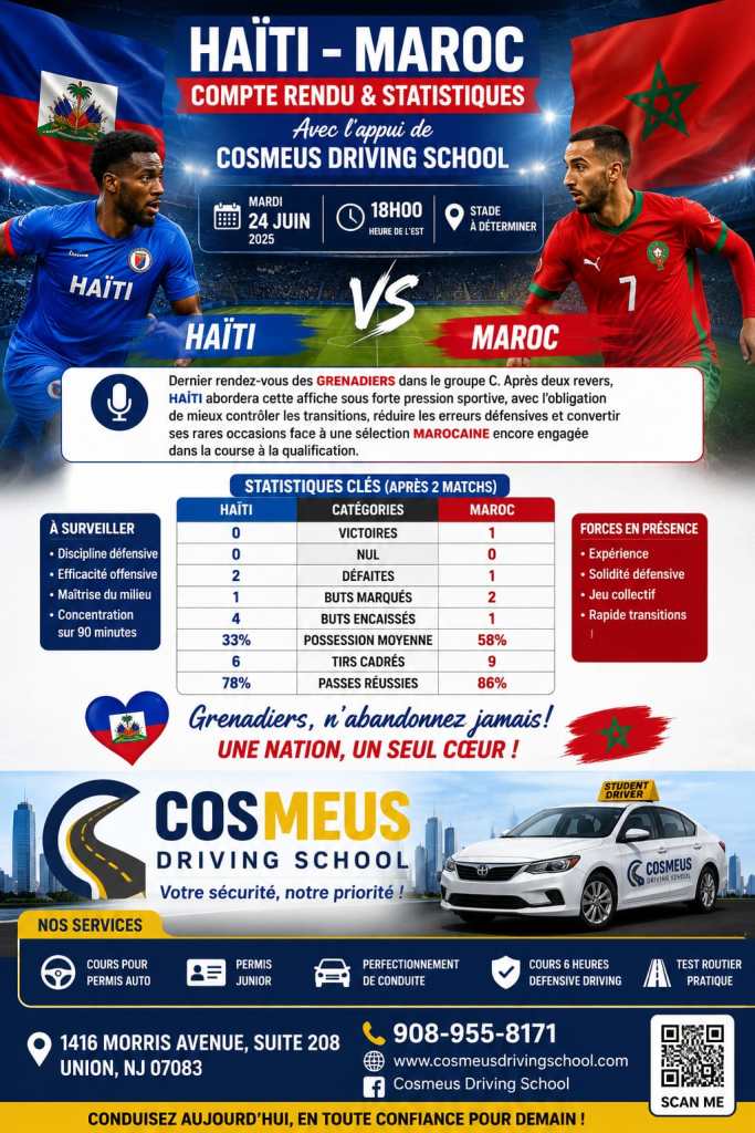 Atlanta 2026 — Haïti–Maroc : les Grenadiers pour l’honneur, les Lions de l’Atlas pour le sommet du groupe C