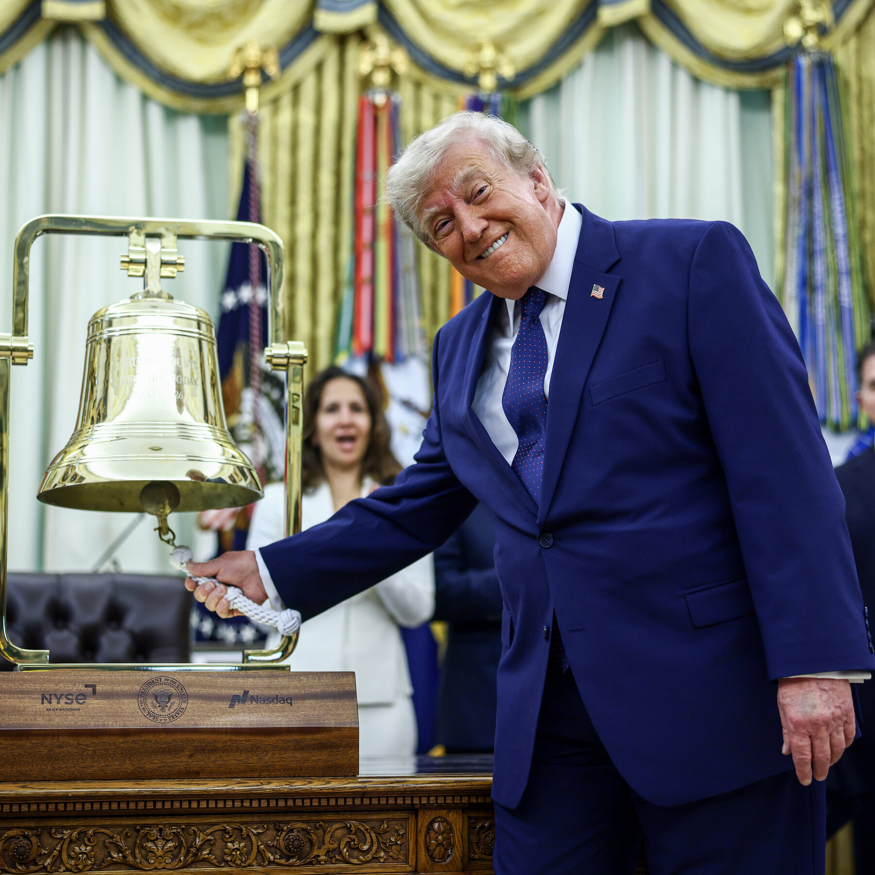 President Rings Stock Market Opening Bell to Celebrate Trump Accounts