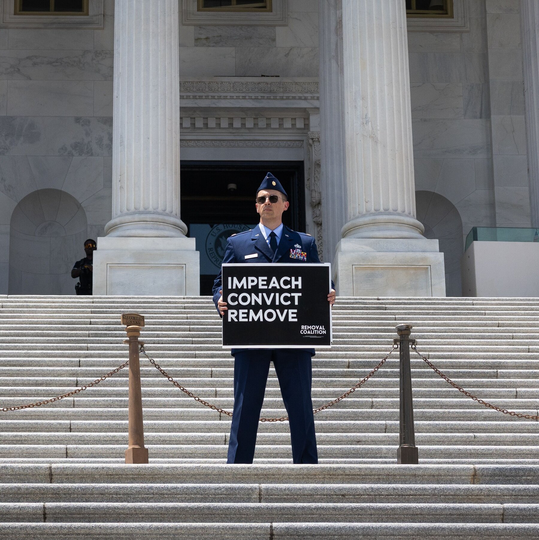 Air Force Officer Charged After Protesting Trump Says He Spoke to Defend Constitution